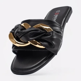 Flip -Flip Flip Flops cu un decor auriu negru 4