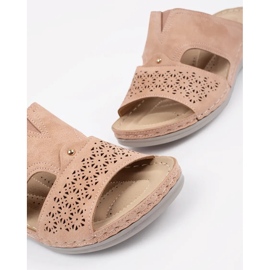 Papuci pe un roz de pulbere cu pană joasă 1