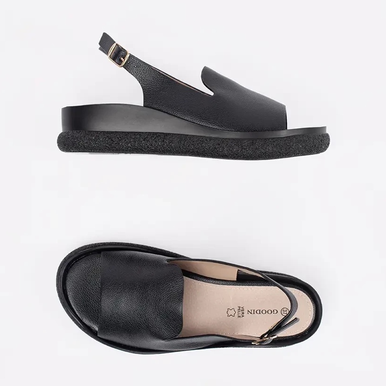 Goodin Sandale negre confortabile pentru femei negru 2
