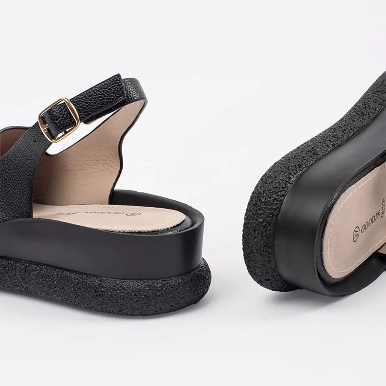 Goodin Sandale negre confortabile pentru femei negru 1