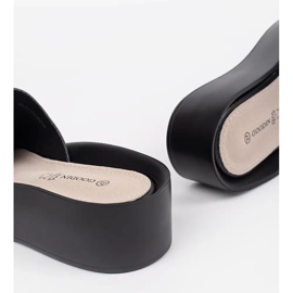 Goodin Flip-flops de damă de culoare cu lanț negru 1