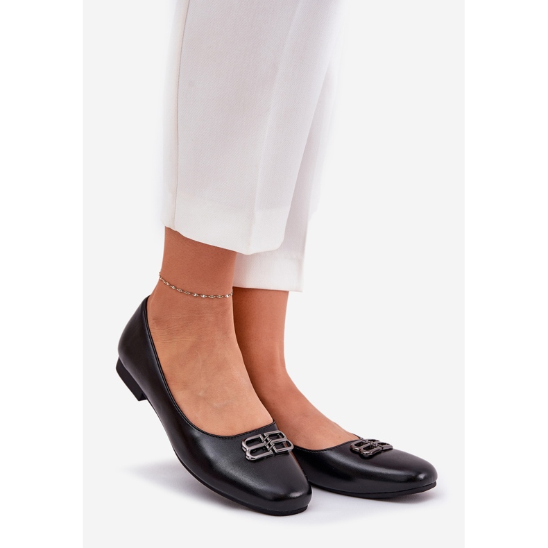 Vinceza Ballerine elegante pentru femei cu decorarea Vincez 62206 Negru 1