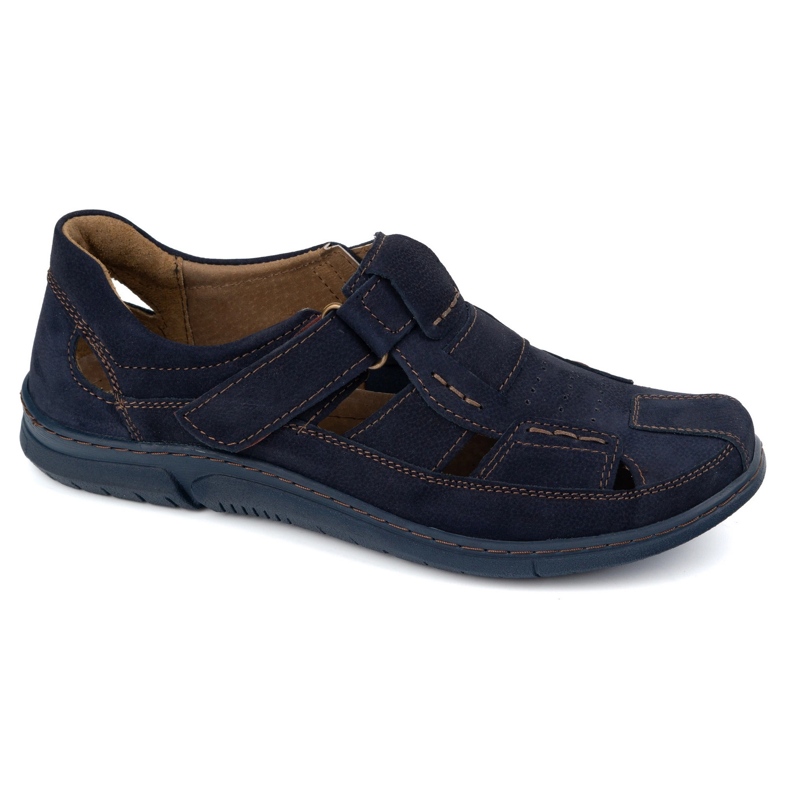 KOMODO Pantofi din piele Velcro 937 Albastru Navy 1