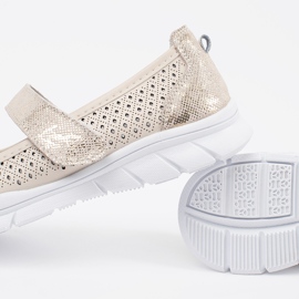 Goodin Belerine sportive din piele deschisă bej 2