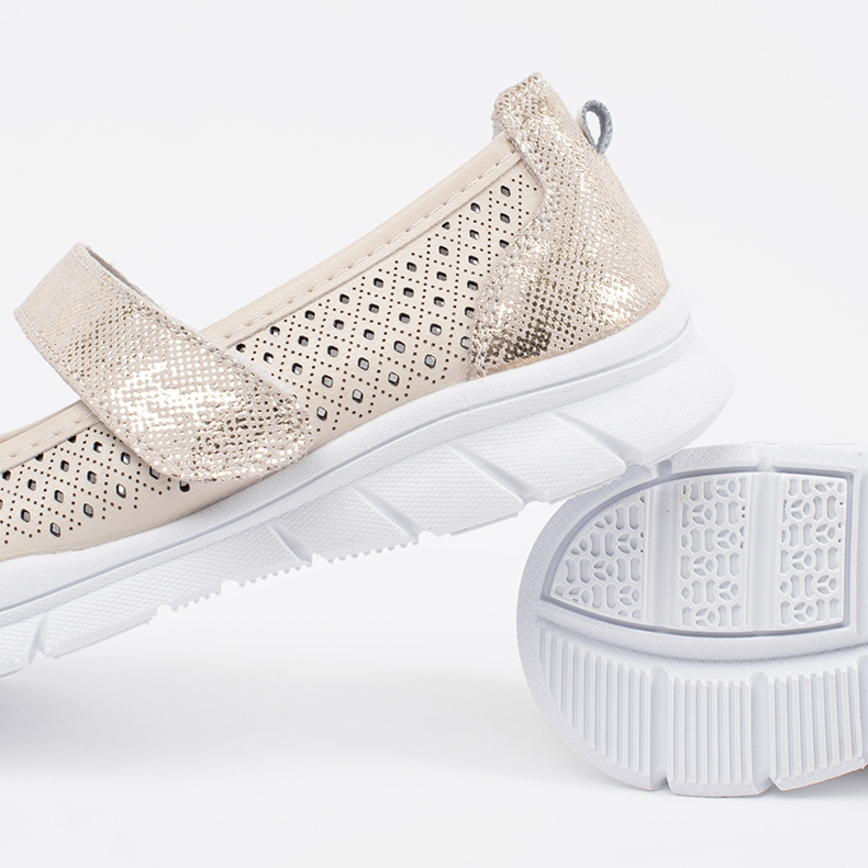 Goodin Belerine sportive din piele deschisă bej 2