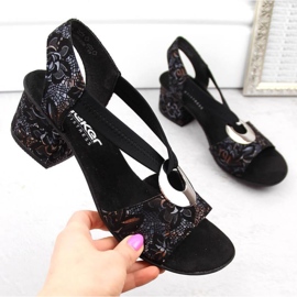 Sandale negre Rieker W RKR679 confortabile negru 2