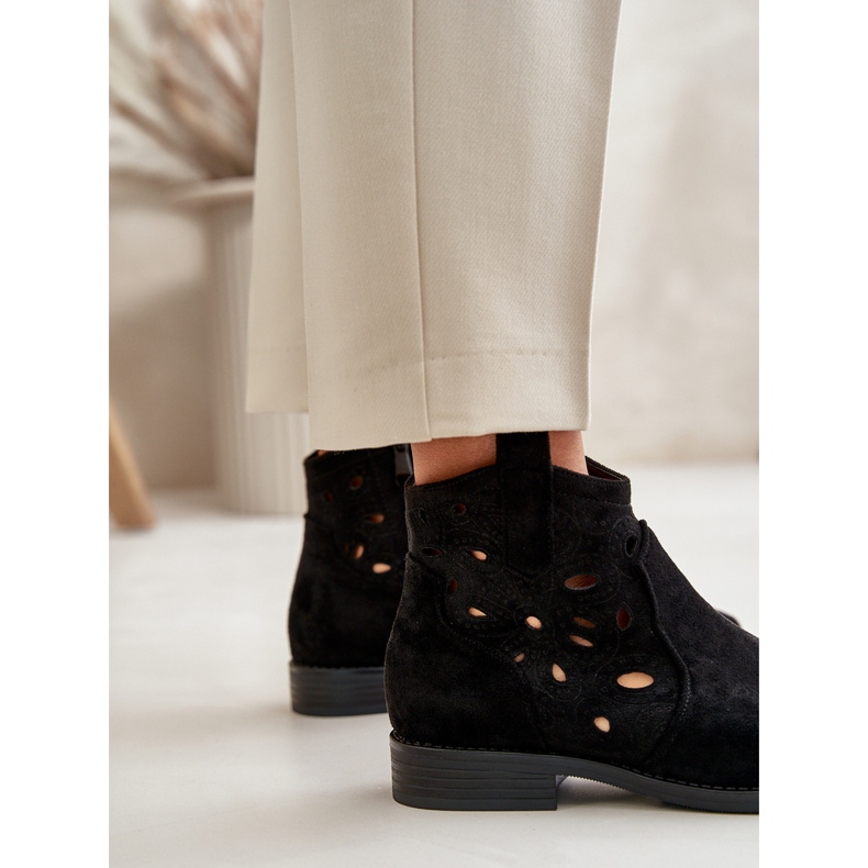 S.Barski Cizme deschise pentru femei pentru Black Castle S. Barski Hy42-081 negru 3