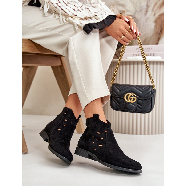 S.Barski Cizme deschise pentru femei pentru Black Castle S. Barski Hy42-081 negru 4