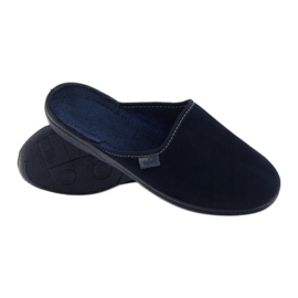 Papuci din catifea bleumarin Befado 201Q033 albastru 4