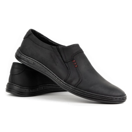 Polbut Pantofi slip-on din piele pentru bărbați 334N Plb negru 1
