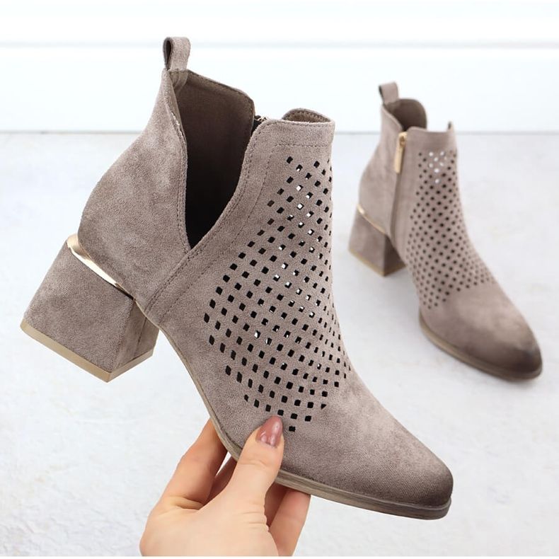 Femei din piele de căprioară înaltă POTOCKI SZ12356 gri 1