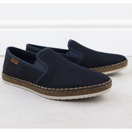 Pantofi pentru bărbați introduși Espadrilles Blue Rieker B5265-14 albastru 1