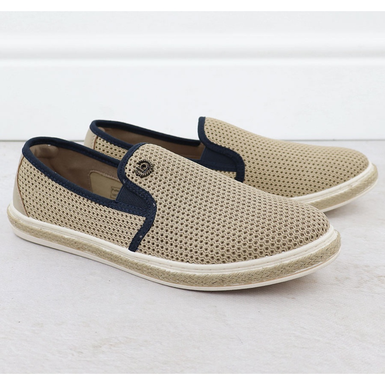 Încălțăminte pentru bărbați alunecați în Bugatti 321-Asp61-6900 Espadrilles bej 1