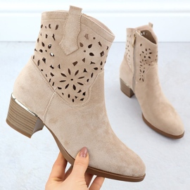 Cizme deschise pentru femei bej bej Vinceza 58452 1