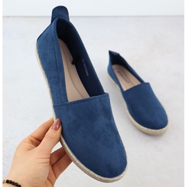 Espadrilles pentru femei introduse în piele de căprioară albastru albastru Potocki PY16332 1