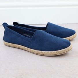 Espadrilles pentru femei introduse în piele de căprioară albastru albastru Potocki PY16332 2