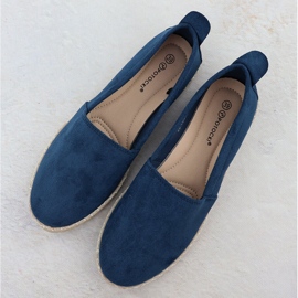 Espadrilles pentru femei introduse în piele de căprioară albastru albastru Potocki PY16332 3
