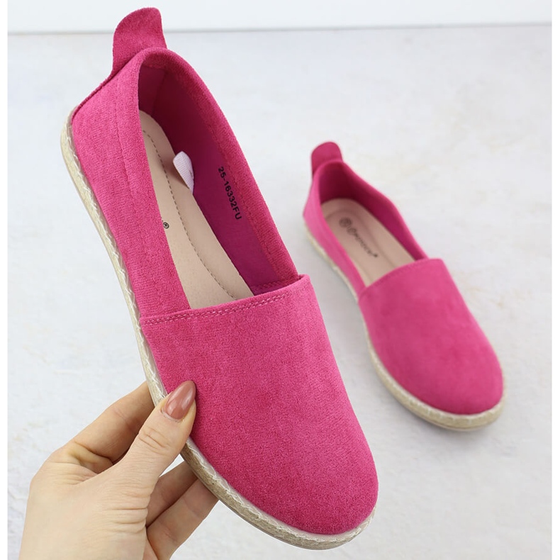 Espadrilles Slip Women -in Suede Fuchsia Potocki PY16332 roz 1