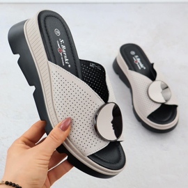 S.Barski Femei Flip Flops Openwork Beige S. Barski LR51-662 bej 1