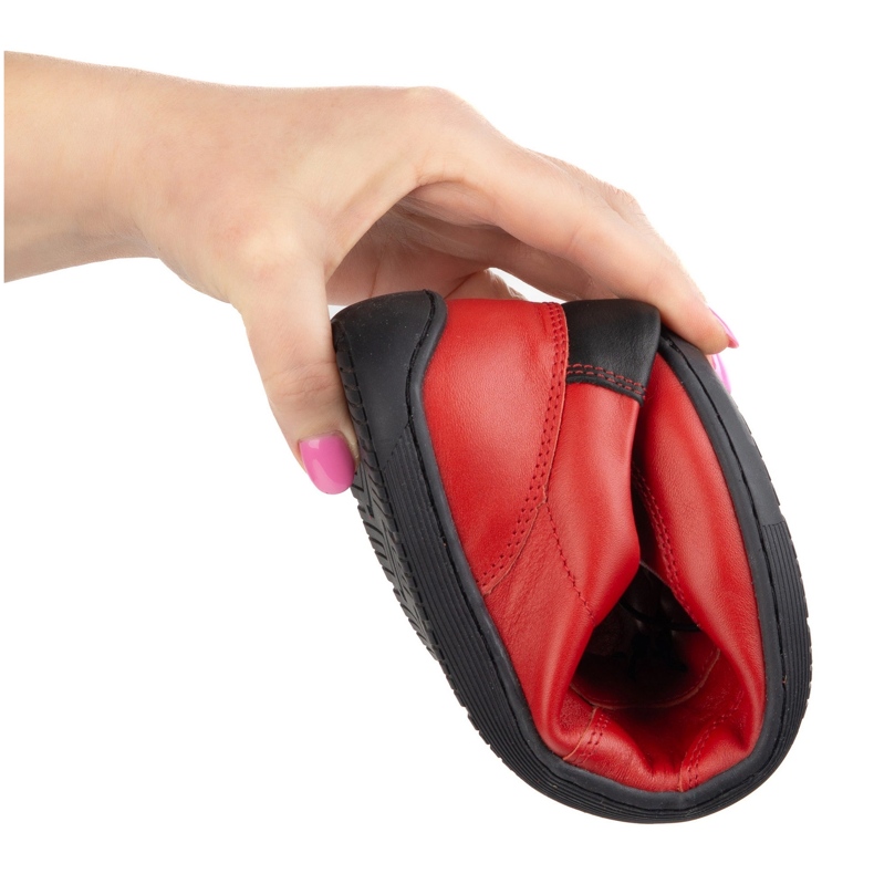 Kampol Pantofi de piele minimalist desculți 500/39 roșu 2