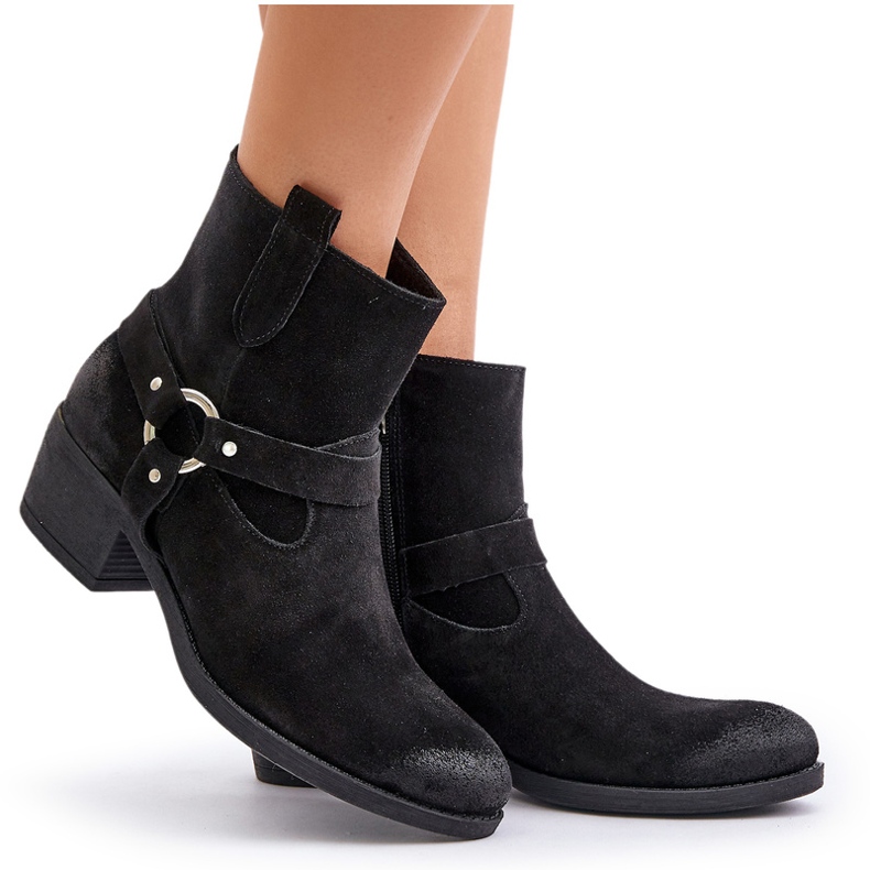 Zazoo din piele izolată cu tocuri înalte 60477 Negru 5