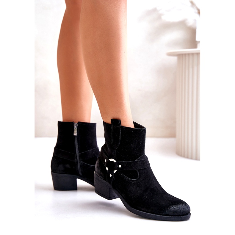 Zazoo din piele izolată cu tocuri înalte 60477 Negru 2