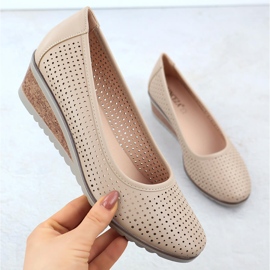 Pompe pentru femei Pantofi Openwork Beige Vinceza 58461 bej 1