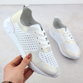 Białe Artiker 56C1036 Openwork Pantofi sport din piele alb 1