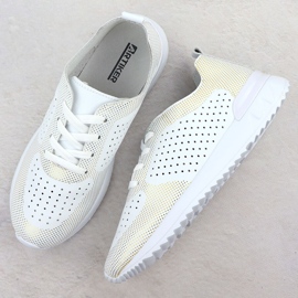 Białe Artiker 56C1036 Openwork Pantofi sport din piele alb 3