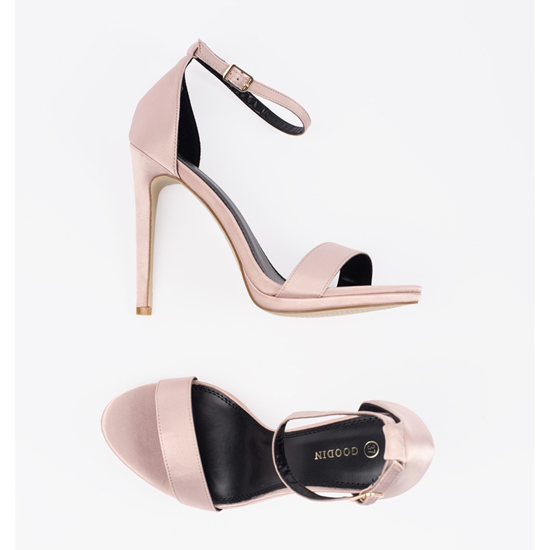 Sandale Shelovet pentru damă cu toc înalt roz 2