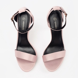 Sandale Shelovet pentru damă cu toc înalt roz 1