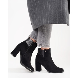 Goodin Botine negre din piele intoarsa negru 1