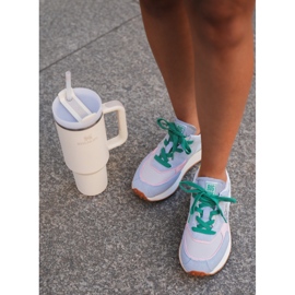 Adidași pentru femei pe sistemul de spumă de memorie Big Star NN274682 Platforma albastră albastru 3