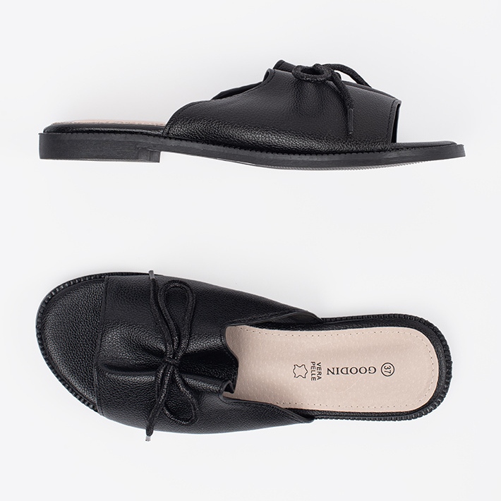 Goodin Clapete negre cu un arc negru 1