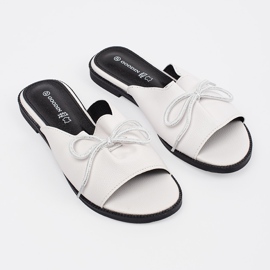 Goodin Flip -flops alb cu un arc 1