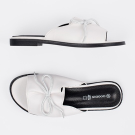 Goodin Flip -flops alb cu un arc 2