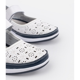 Goodin Sandale din piele albastru alb și bleumarin 2