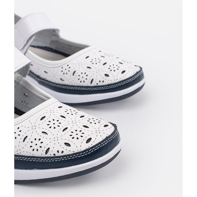 Goodin Sandale din piele albastru alb și bleumarin 2