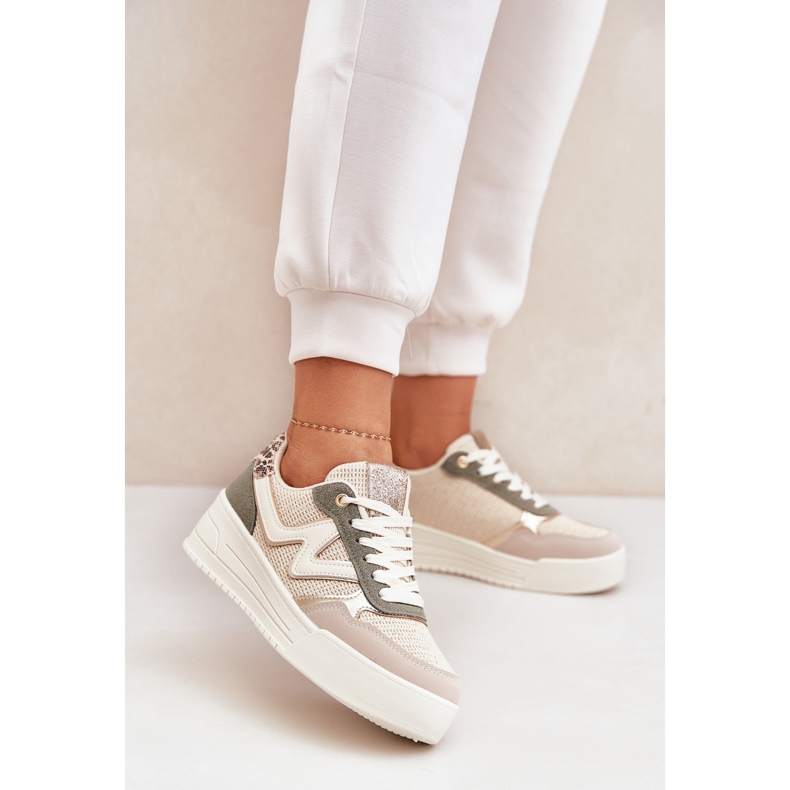 Pantofi sport pentru femei pe platformă Leopard Leopard verde 2