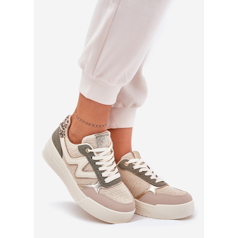 Pantofi sport pentru femei pe platformă Leopard Leopard verde 1