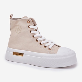 Adidași de femei înalte pe platformă bej 4