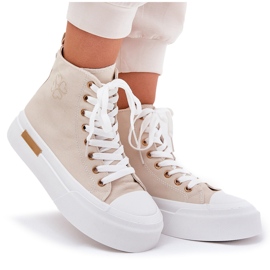 Adidași de femei înalte pe platformă bej 8