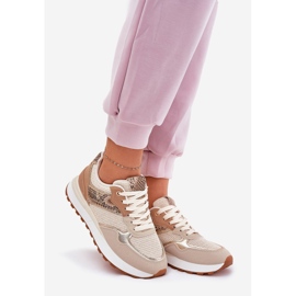 Pantofi sport pentru femei pe modelul de animale platformă bej 1