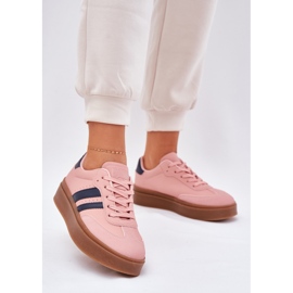 Adidași pentru femei pe platformă cu roz din piele eco 2