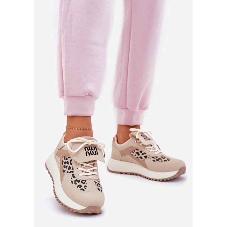 Pantofi sport pentru femei pentru femei pe platformă Leopard bej 1 Pantofi sport pentru femei pentru femei pe platformă Leopard bej 1