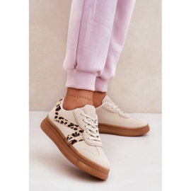 Adidași pentru femei pe platforma leopard bej 2