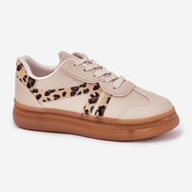Adidași pentru femei pe platforma leopard bej 4