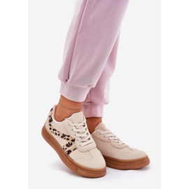 Adidași pentru femei pe platforma leopard bej 1