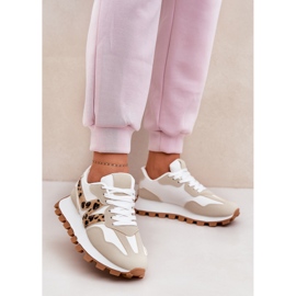 Sneakers Sports Pantofi imprimeu pentru leopard bej pentru femei 2