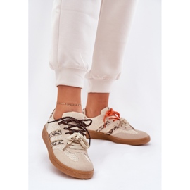 Adidași pentru femei cu imprimeu leopard cu dublă dantelă bej ollabes 2 Adidași pentru femei cu imprimeu leopard cu dublă dantelă bej ollabes 2